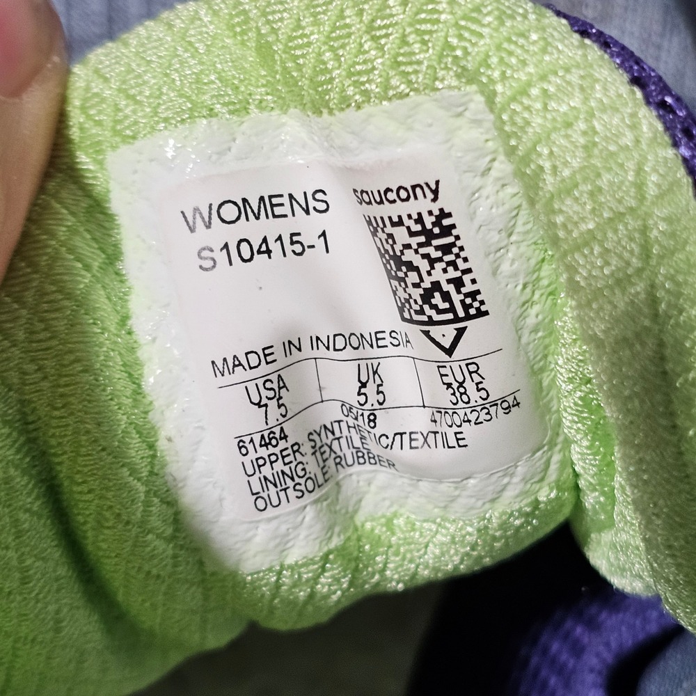 Saucony Guide ISO Running Shoes Womens 7.5 Purple Grey Lime S10415-1 Stability - Picture 4 of 6
